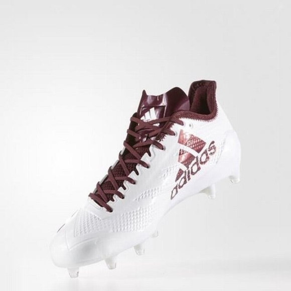 maroon and white adidas football cleats